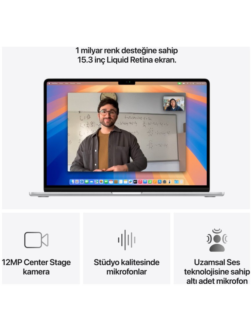 Apple MacBook Air M4 16GB 512GB SSD macOS 15" Taşınabilir Bilgisayar Gümüş MW1H3TU/A